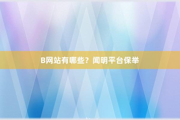 B网站有哪些？闻明平台保举